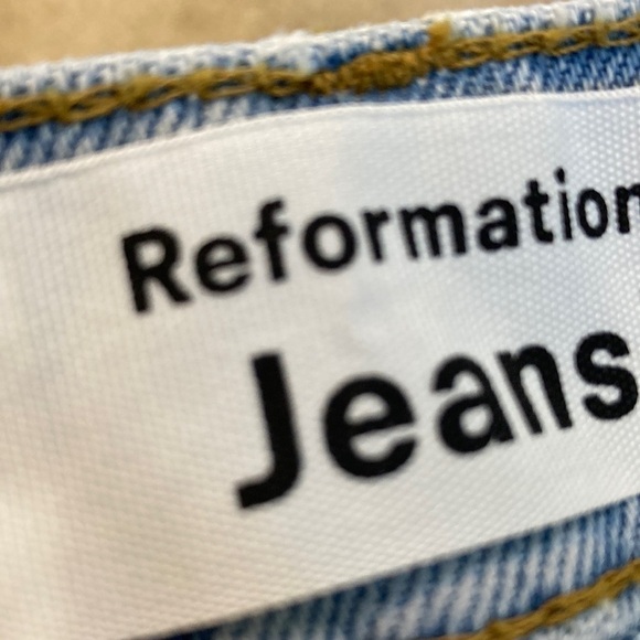 Reformation Baggy Jeans Light Wash Tahoe Rigid Denim Button Fly 10157 Jeans 31 - Picture 2 of 16